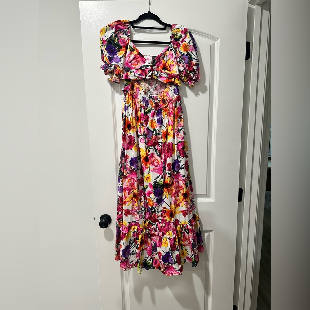 Buddy Love Pink and Purple Puff Sleeve Sundress